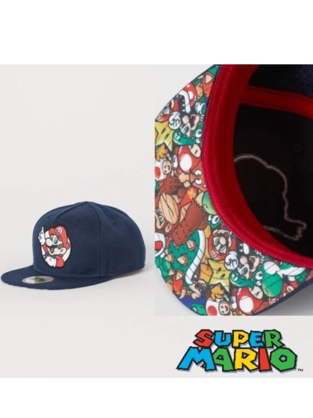 H&M X Super Mario Bros | Graphic Mario Motif Detail Cap